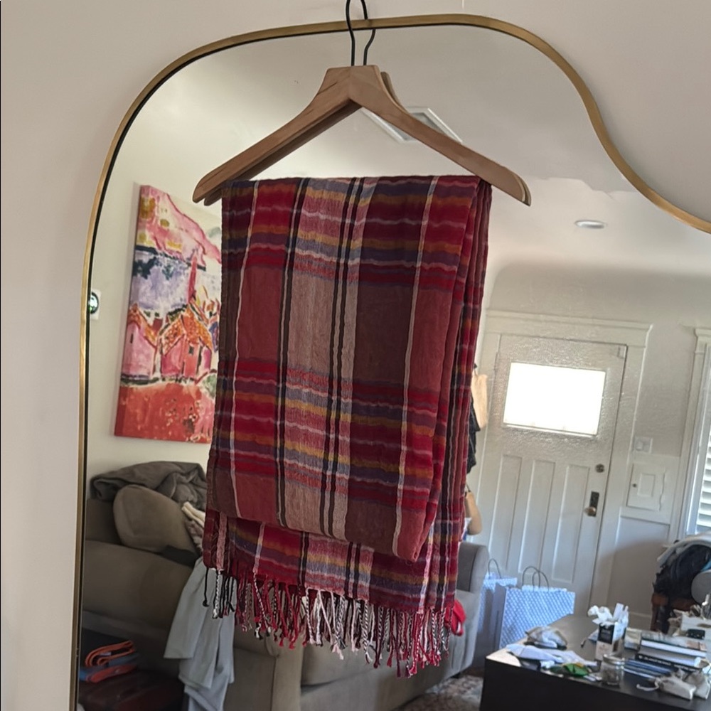 Colorful Striped Talbots Scarf with Fringe